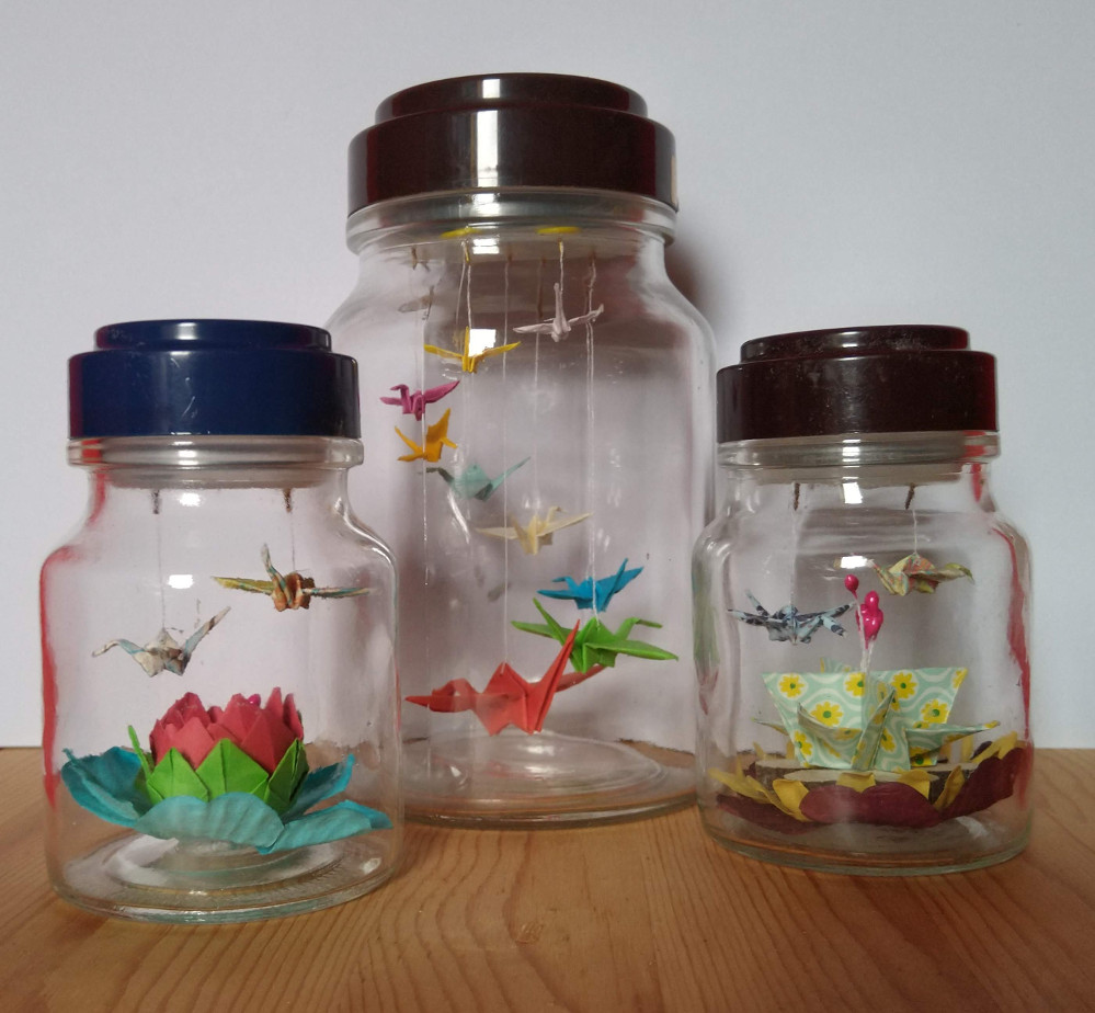 vogeltjes in een pot